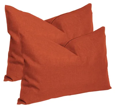 Produktbild von Kissenbezug 2er Set terracotta 40x60 cm Struktur Leinenoptik Kissenhülle Deko Kissen