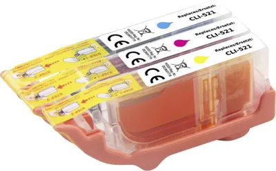 Produktbild von Renkforce Druckerpatrone ersetzt Canon CLI-521C, CLI-521M, CLI-521Y Kompatibel Kombi-Pack Cyan, Magenta, Gelb RF-570606