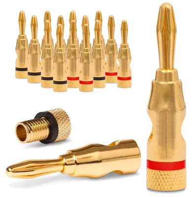Produktbild von Bananenstecker 16x Stecker Set NEXMEX Vergoldet Steckverbinder Lautsprecherkabel