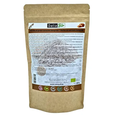 Immagine prodotto di Dalia – Farina di Grano Saraceno Integrale Biologico 500g | Origine Italia | Senza Glutine | Alto in Fibre | Ideale per Pane, Pasta e Dolci