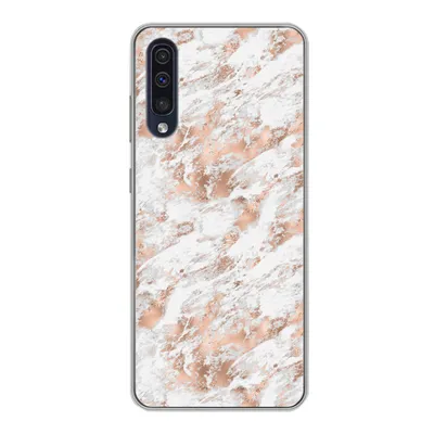 Produktbild von MuchoWow® Handyhülle Schutzhülle Hülle für Samsung Galaxy A30s Roségold - Muster - Marmor - Luxus Silikon Softcase Handy Hülle - Karteninhaber
