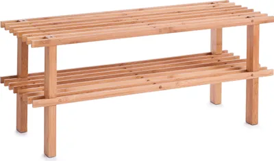 Produktbild von Zeller Schuhregal m. 2 Ablagen, Bamboo 70x26x30