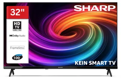 Produktbild von SHARP 32HA1705E 32 Zoll Fernseher LED TV mit HD Auflösung und Triple-Tuner DVB-C/-T2/-S2 (2026)
