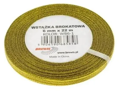 Produktbild von Goldfarbene Glitzerband, 6 mm x 22 m – Brewis