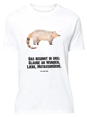 Produktbild von Mr. & Mrs. Panda T-Shirt Nasenbär - Weiß - Geschenk, Lustige Sprüche, Shirt, Nasenbären, Bär, Oversize, mit Spruch, Tshirt, Rüsselbär, Statement