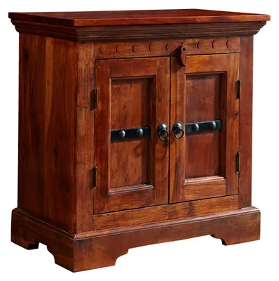 Immagine prodotto di MASSIVMOEBEL24 | OXFORD #1008 Mobile d'appoggio in legno di acacia - laccato / nougat 65x36x65