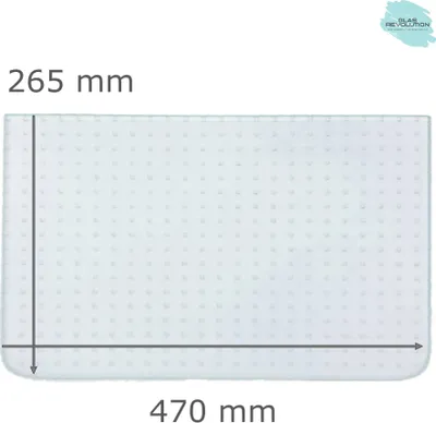 Produktbild von Kühlschrank Einlegeboden - Master Carré 4 mm - 2 abgerundete Ecken - (116,62 EUR / qm - Mindestbfl. 0,25 qm - Kantenb. 5,35 EUR / lfm - Eckenb. 1,00 EUR / Stck.) - 470 mm x 265 mm