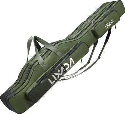 Produktbild von Lixada Angeltasche, 130 cm Angelrutentasche, tragbare Angelausrüstungstasche, Angelwerkzeug-Tragetasche, Militärgrün
