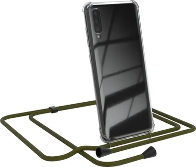 Produktbild von EAZY CASE Handykette kompatibel mit Samsung Galaxy A70, Handyhülle mit Umhängeband, Handykordel, Schutzhülle Clear, Band in Grün
