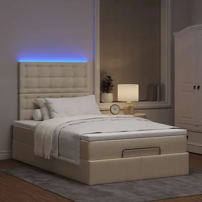 Obrázok produktu pre Maison Exclusive - Osmanská posteľ s matracom a LED krémovou 120x200 cm Látka