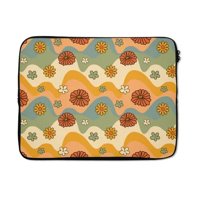 Produktbild von MuchoWow® Laptop Hülle 15 Zoll Muster - Blumen - Vintage Laptoptasche - Laptoptasche - Sleeve - Rundum-Schutz