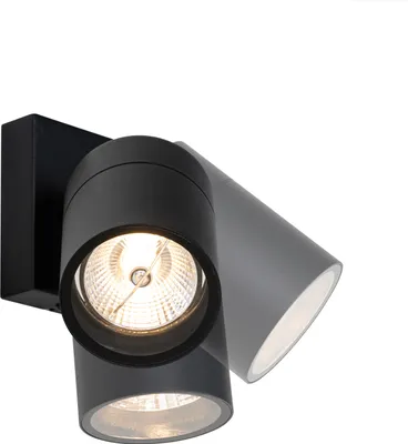 Produktbild von QAZQA - Modern Außen Wandleuchte schwarz AR70 verstellbar IP44 - Solo I Außenbeleuchtung - Edelstahl Rund - LED geeignet GU10
