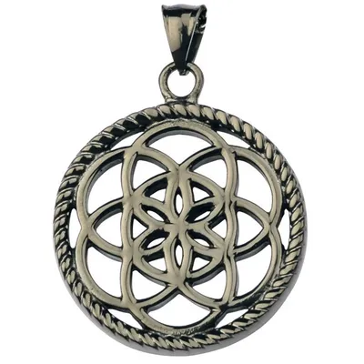 Produktbild von Traumfänger TF02SGR Damen Anhänger Blume klein Edelstahl anthrazit