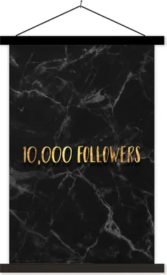 Produktbild von MuchoWow® Textilposter Soziale Medien - Instagram - Gold - Marmor 60x90 cm mit schwarzem Rahmen - Poster Wohnzimmer