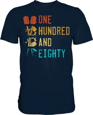 Produktbild von Darts Triple 20 Dartscheibe 180 Einhundertachtzig T-Shirt – Navy / S