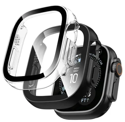 Image de Étui de protection Tech-Protect Defense pour Apple Watch Ultra 1 / 2 / 3 / 4, 49 mm, noir et transparent [lot de 2]