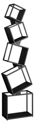 Bücherregal Metall 180 cm, 5 Ebenen, Schwarz