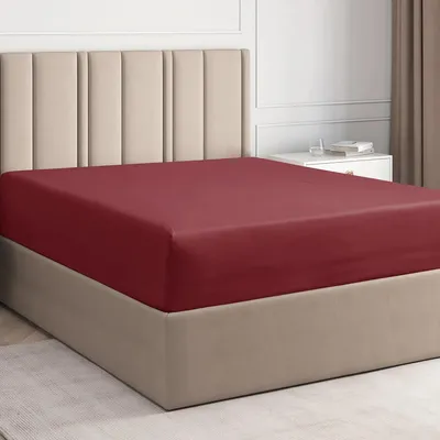 Immagine prodotto di Lenzuolo con angoli Bordeaux, 120x200 cm, adatto per materassi fino a 30 cm di altezza, traspirante