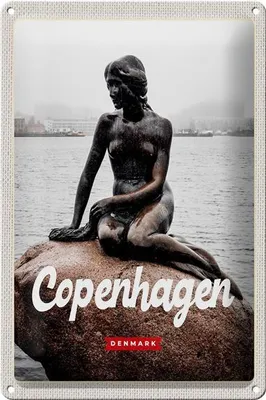 Produktbild von Blechschild Reise 20x30cm Copenhagen Denmark Meerjungfrau