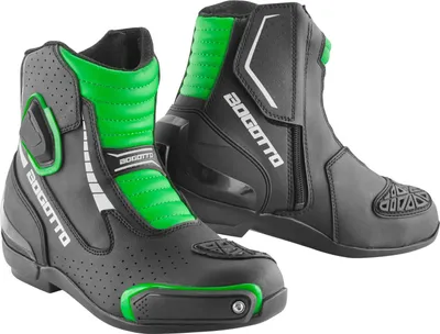Produktbild von Bogotto Cartagena perforierte Motorrad Stiefel, schwarz/grün, 46