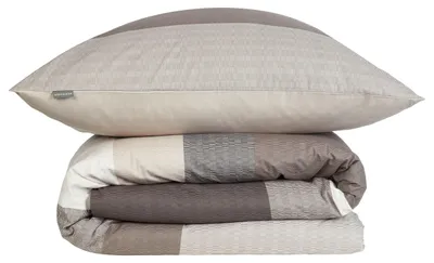 Produktbild von SCHIESSER Bettwäscheset Endy Stripes | Gestreift | Renforcé | 2-teilig | 100% Baumwolle | Angenehm weich & glatt | YKK-Reißverschluss | 135x200 cm + 80x80 cm | Grau