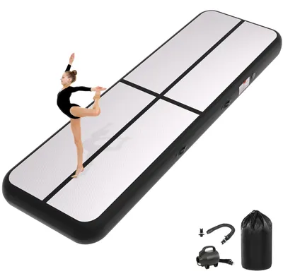 Zdjęcie produktu dla Mata do gimnastyki, mata do akrobatyki, mata do akrobatyki z pompą powietrzną, dmuchana mata sportowa do fitnessu, do użytku na zewnątrz, do jogi, treningu itp