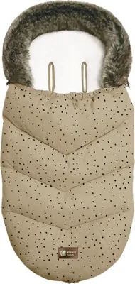 Produktbild von Kikkaboo Kinderwagen Fußsack Luxury Fell Reißverschluss abnehmbare Fußabdeckung beige