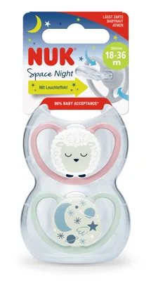 Zdjęcie produktu dla Nuk wietlny manekin 2-pak Space Night - silikonowy