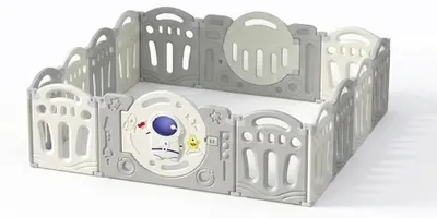 Produktbild von Baby-Laufgitter - Sicherheitslaufgitter - 1,5 × 1,6 m - Für Kleinkinder - Tiermotiv - Für drinnen