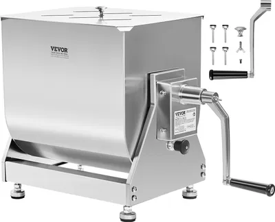 Obrázek produktu pro VEVOR Ruční mixér na maso, mixér na maso s naklápěcí nádobou a objemem 40 litrů, zařízení pro zpracování masa z nerezové oceli, mixér na maso s víkem a rukojetí, ruční mixér
