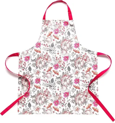 Küchenschürze mit Blumenmuster aus 100% Baumwolle, Ansicht 2 von 7