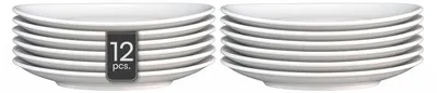 Produktbild von Frühstücksteller - Weiß - Porzellan - Ø 21 cm - oval - 12er Set