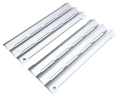 Produktbild von Gasgrill Edelstahl Brennerabdeckung passend für Napoleon Triumph T325 T410 T495, Farbe:2 Leisten Gebürstet Flame