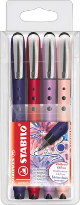 Produktbild von STABILO Tintenroller –  worker+ NatureCOLORS Wildflower – 4er Pack  – mit frischen und …