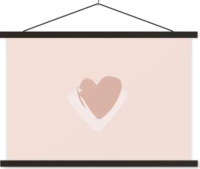 Produktbild von MuchoWow® Textilposter Sommer - Herz - Rosa 120x80 cm mit schwarzem Rahmen - Wanddeko