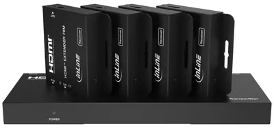 Imagen del producto de InLine 57886B, 3840 x 2160 píxeles, transmisor y receptor AV, 70 metros, cable, color