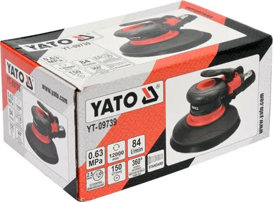 Produktbild von Yato YT-09739, Schleifer für gerade Form, Schwarz, Rot, 12000 RPM, 15 cm, 84 l/min, 12.7 (1/2")