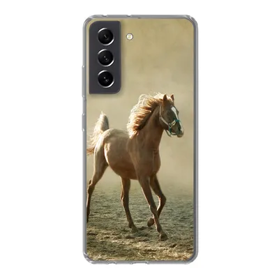 Produktbild von MuchoWow® Handyhülle Schutzhülle Hülle für Samsung Galaxy S21 FE Pferd - Sand - Nebel Silikon Softcase Handy Hülle - Mobiltelefonhülle