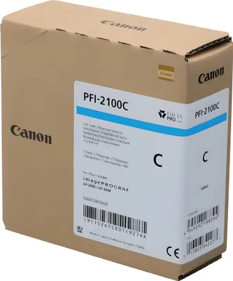 Produktbild von Canon PFI-2100 C, Cyan, Tinte auf Pigmentbasis, 160 ml, 1 Stück(e), Einzelpackung