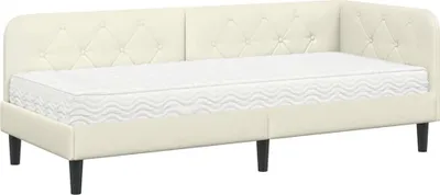 Image de vidaXL Cadre de lit d'angle crème 80 x 200 cm Velours