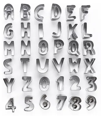 Produktbild von 36 Stück Ausstecher Zahlen & Buchstaben Cookie Cutter Buchstaben Ausstechformen Zahlen Kekse Ausstechform Buchstaben Plätzchen Ausstecher Zahlen Keksausstecher Edelstahl für Diy Kekse Fondant