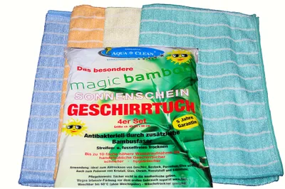 Produktbild von AQUA CLEAN Magic Bamboo Geschirrtücher 4er Set