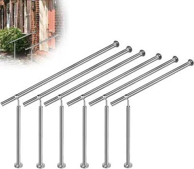 Produktbild von Famanu Edelstahlgeländer für Treppe und Wand - Verstellbare Höhe und Neigung - 150 cm