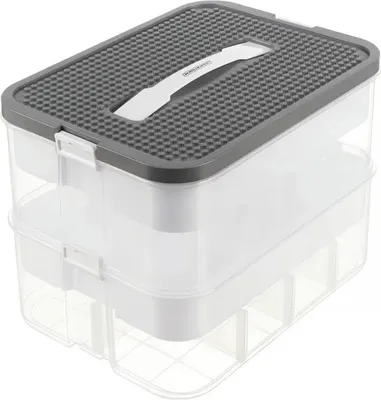 Produktbild von Kruzzel 25756 Aufbewahrungsbox für Bauklötze, 15 l, 2 Etagen