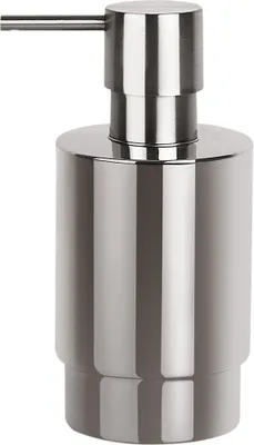 Produktbild von Spirella Premium Seifenspender "Nyo" in edlem Design | Flüssigseifen-Spender aus Edelstahl | Fassungsvermögen: 200ml | ØxH: 6,5 x 14 cm | Silber