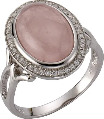 Produktbild von Zeeme Gemstones Ring 925 Sterling Silber rhodiniert mit echtem Rosenquarz Zirkonia