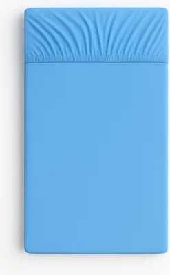 Obrázek produktu pro Prostěradlo z bavlněného žerzeje do dětské postýlky 140 x 70 cm - modré