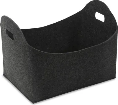 Produktbild von Eikuavons Filzkorb Kaminholzkorb 44×34×31 cm, faltbarer Holzkorb für Kaminholz mit Griffen, Dunkelgrau