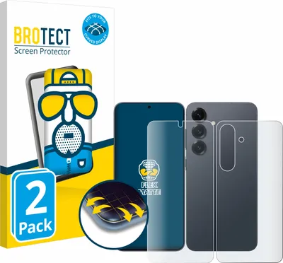 Produktbild von 2x BROTECT Fullscreen Schutzfolie für Samsung Galaxy S25 (Display+Rückseite) Displayschutz Folie Fullcover Matt Entspiegelungsfolie