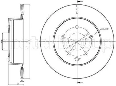 Produktbild von 2x METELLI Bremsscheibe 23-0797C für RENAULT KOLEOS (HY_) Koleos II (HC_) 62 0mm